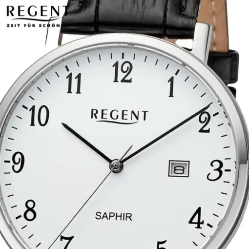 Regent Herren Armbanduhr Analog Lederarmband schwarz URF1423