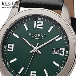 Regent Herren Armbanduhr Analog Lederarmband schwarz URF1448