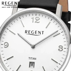 Regent Herren Armbanduhr Analog Lederarmband schwarz URF1449