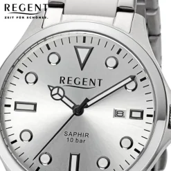 Regent Herren Armbanduhr Analog Metallarmband silber URF1452