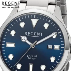 Regent Herren Armbanduhr Analog Metallarmband silber URF1454
