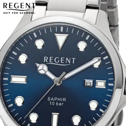 Regent Herren Armbanduhr Analog Metallarmband silber URF1454