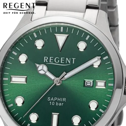 Regent Herren Armbanduhr Analog Metallarmband silber URF1455