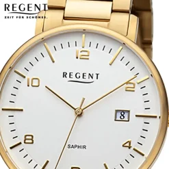 Regent Herren Armbanduhr Analog Metallarmband gold URF1522