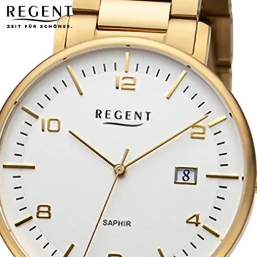 Regent Herren Armbanduhr Analog Metallarmband gold URF1522