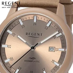 Regent Herren Armbanduhr Analog Nylonarmband braun schwarz URBA732