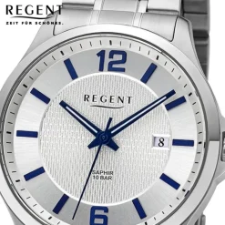 Regent Herren Armbanduhr Analog Metallarmband silber URF1525