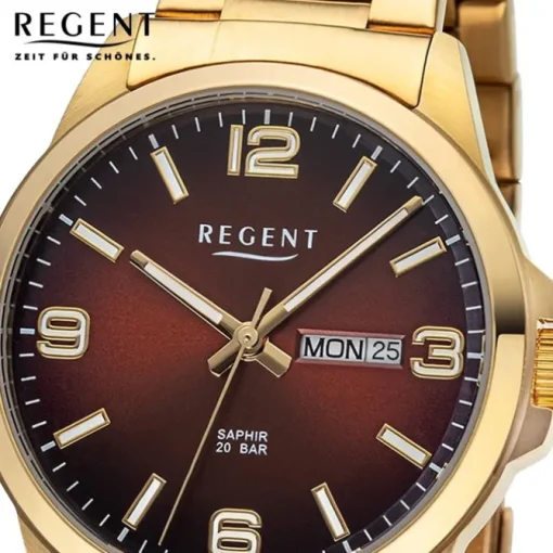 Regent Herren Armbanduhr Analog Metallarmband gold URF1530