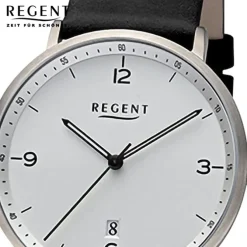 Regent Herren Armbanduhr Analog Lederarmband schwarz URF1531