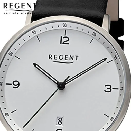 Regent Herren Armbanduhr Analog Lederarmband schwarz URF1531