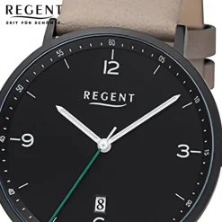 Regent Herren Armbanduhr Analog Lederarmband braun URF1532