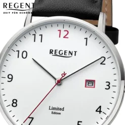 Regent Herren Armbanduhr Analog Lederarmband schwarz URGM2302
