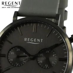 Regent Herren Armbanduhr Analog Lederarmband dunkelgrau UR1111501