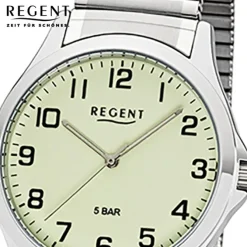 Regent Herren Armbanduhr Analog 1242425 Quarz-Uhr Metall silber UR1242425