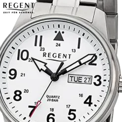 Regent Herren Armbanduhr Analog Metallarmband silber URF1279