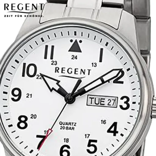 Regent Herren Armbanduhr Analog Metallarmband silber URF1279
