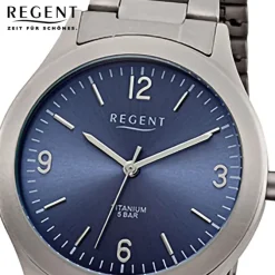 Regent Herren Armbanduhr Analog Metallarmband grau URF1438