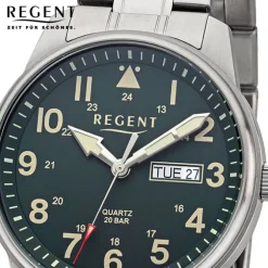 Regent Herren Armbanduhr Analog Metallarmband silber URF1445
