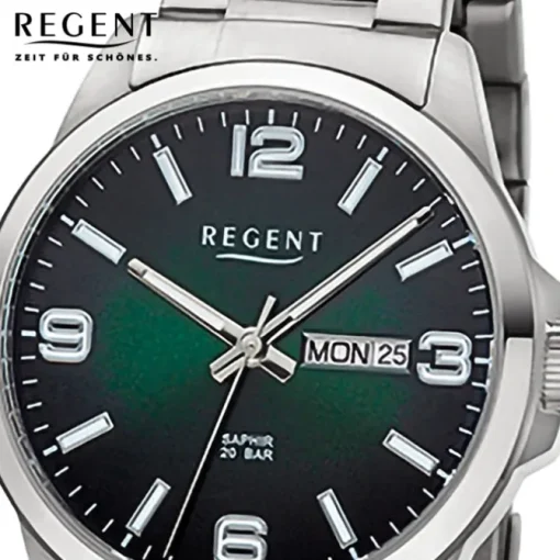 Regent Herren Armbanduhr Analog Metallarmband silber URF1529