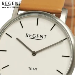 Regent Herren Armbanduhr Analog Lederarmband hellbraun UR1094068