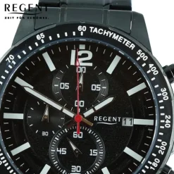 Regent Herren Armbanduhr Chronograph Metallarmband dunkelgrau UR1152509