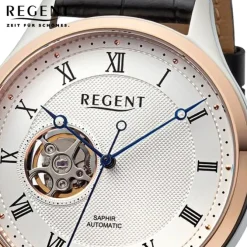 Regent Herren Armbanduhr Analog Lederarmband schwarz URGM2217