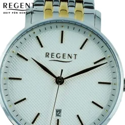Regent Herren Armbanduhr Analog Metallarmband silber gold UR1012511