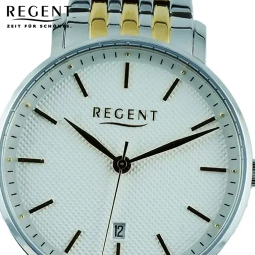 Regent Herren Armbanduhr Analog Metallarmband silber gold UR1012511