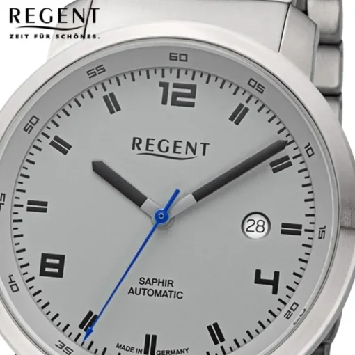 Regent Herren Armbanduhr Analog GM-2107 Automatik Metallband silber URGM2107