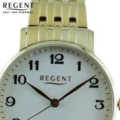 Regent Herren Armbanduhr Analog Metallarmband hellgold UR1012510