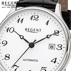 Regent Herren Armbanduhr Analog Lederarmband schwarz URGM2206
