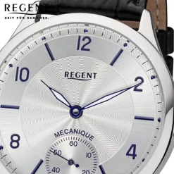 Regent Herren Armbanduhr Analog GM-2118 Handaufzug Lederband schwarz URGM2118