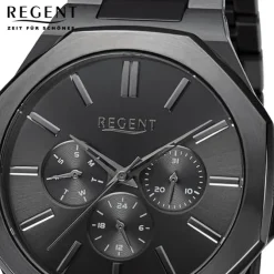Regent Herren Armbanduhr Analog Metallarmband schwarz URBA771