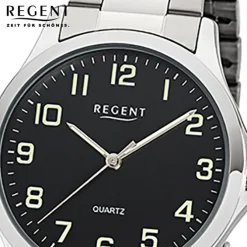 Regent Herren Armbanduhr Analog 1152411 Quarz-Uhr Metall silber UR1152411