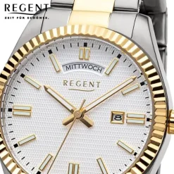 Regent Herren Armbanduhr Analog Metallarmband silber gold UR1162588