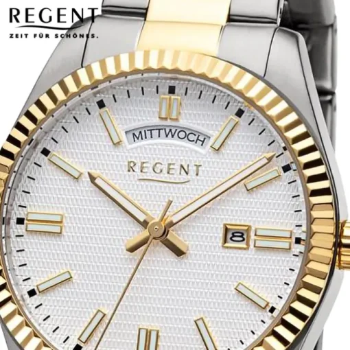 Regent Herren Armbanduhr Analog Metallarmband silber gold UR1162588