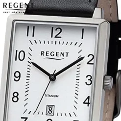 Regent Herren Armbanduhr Analog Lederarmband schwarz URF1272