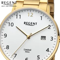 Regent Herren Armbanduhr Analog Metallarmband gold URGM2301