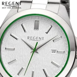 Regent Herren Armbanduhr Analog Metallarmband silber URBA814