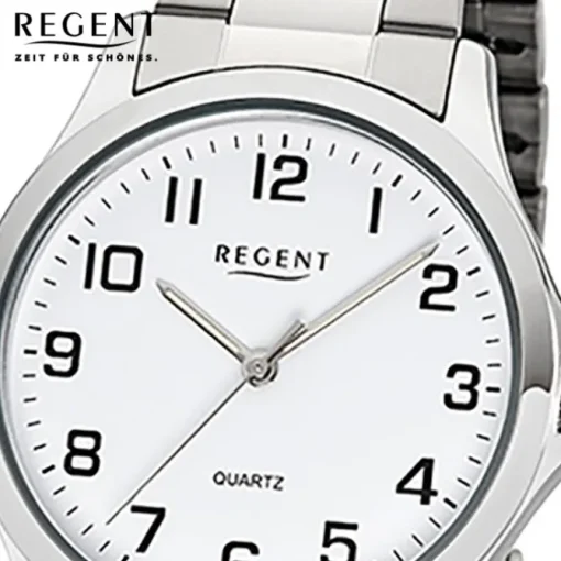 Regent Herren Armbanduhr Analog 1152412 Quarz-Uhr Metall silber UR1152412