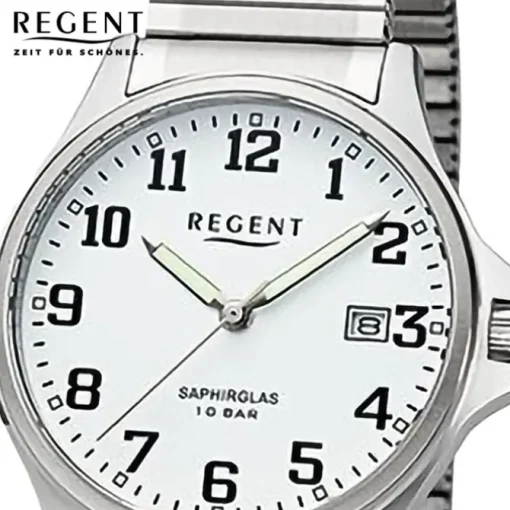 Regent Herren Armbanduhr Analog Edelstahlarmband silber URF1433