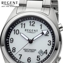 Regent Herren Armbanduhr Analog Metallarmband silber URBA774