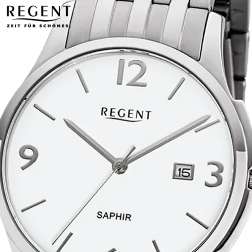 Regent Herren Armbanduhr Analog GM-1614 Quarz-Uhr Metall silber URGM1614