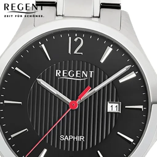 Regent Herren Armbanduhr Analog GM-1632 Quarz-Uhr Metall silber URGM1632
