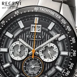 Regent Herren Armbanduhr Analog Metallarmband silber URBA831