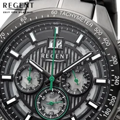 Regent Herren Armbanduhr Analog Metallarmband dunkelgrau URBA832