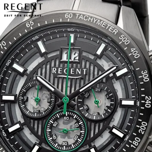 Regent Herren Armbanduhr Analog Metallarmband dunkelgrau URBA832
