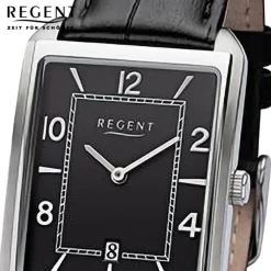 Regent Herren Armbanduhr Analog Lederarmband schwarz URF1264