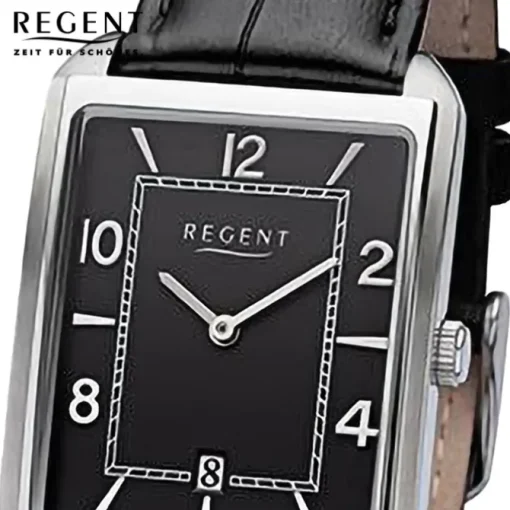 Regent Herren Armbanduhr Analog Lederarmband schwarz URF1264