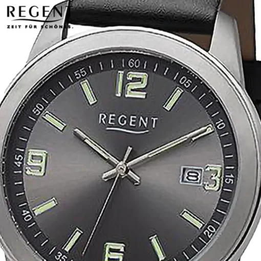 Regent Herren Armbanduhr Analog Lederarmband schwarz URF1270